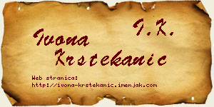 Ivona Krstekanić vizit kartica